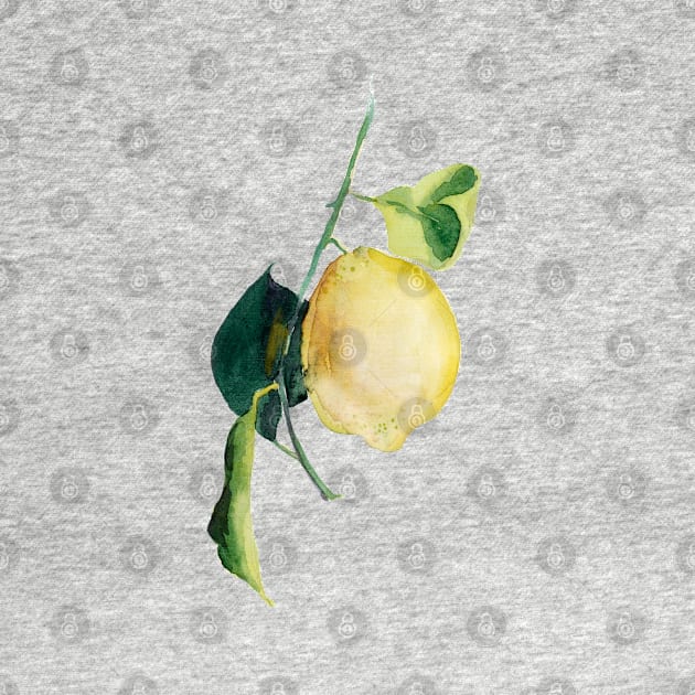 Branch of lemons with leaves by Olga Berlet